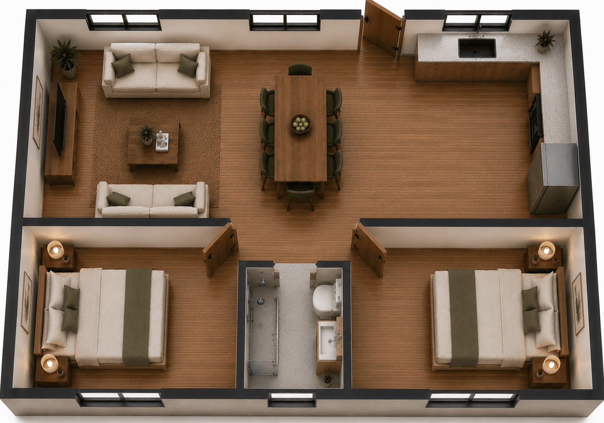 Casona 68m2 / Baño + 2 Piezas + Sala/Cocina 2.0